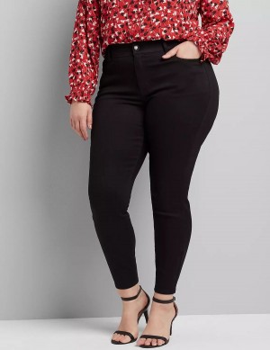 Lane Bryant Curvy Fit High-Rise Skinny Kadın Kot Pantolon Siyah | PQA39100LN