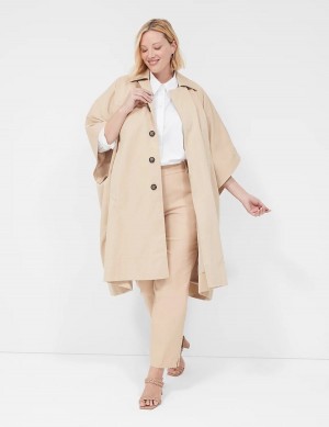 Lane Bryant Oversized Trench Poncho Kadın Pançolar Haki | IZU5837JN