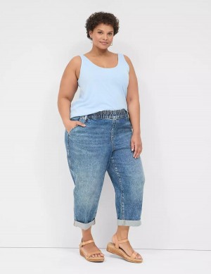 Lane Bryant Pull-On Fit Boyfriend Kadın Kot Pantolon Mavi | GES3539MV