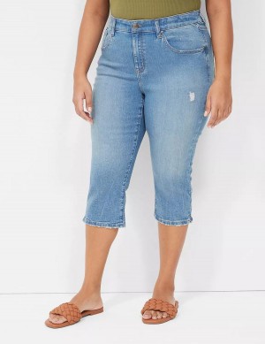 Lane Bryant Signature Fit High-Rise Pedal Kadın Kot Pantolon Mavi | CWU2729XA