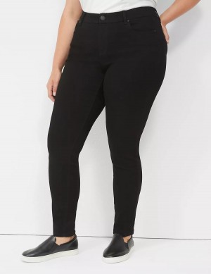 Lane Bryant Signature Fit Sateen Skinny Kadın Kot Pantolon Siyah | MGJ5724RC