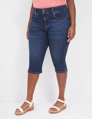 Lane Bryant Tighter Tummy Fit High-Rise Pedal Kadın Kot Pantolon Koyu Mavi | BMK9359KC