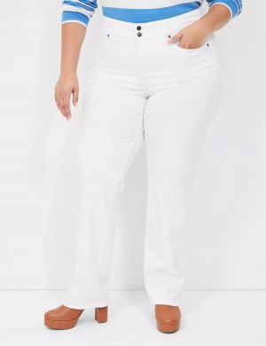 Lane Bryant Tighter Tummy Fit High-Rise Straight Kadın Kot Pantolon Beyaz | ZBW4782AU