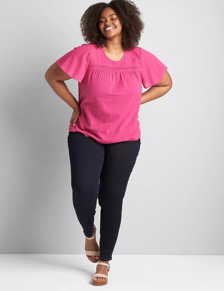 Lane Bryant Curvy Fit High-Rise Sateen Skinny Kadın Kot Pantolon Koyu Mavi | WEY7270VL