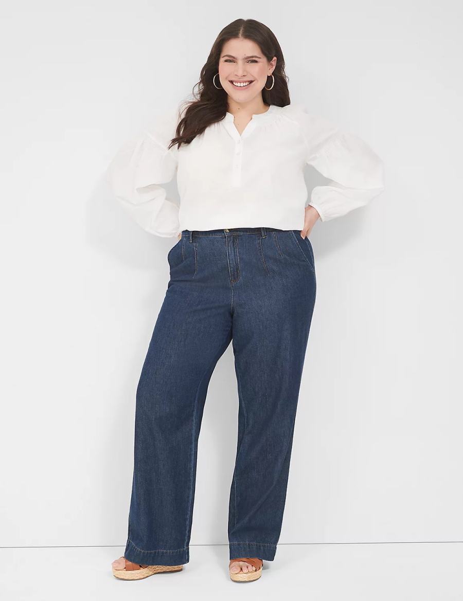 Lane Bryant Dressy Kadın Kot Pantolon Koyu Mavi | AKN9313BI