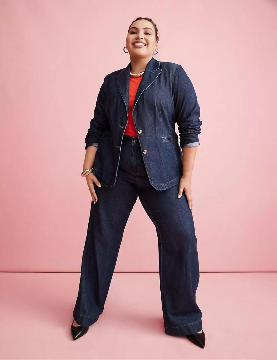 Lane Bryant Dressy Kadın Kot Pantolon Koyu Mavi | AKN9313BI