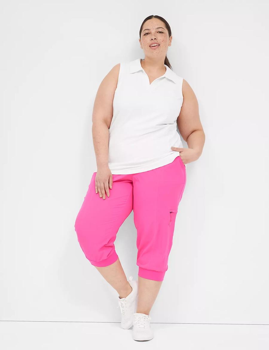 Lane Bryant LIVI Stretch Woven Capri Kadın Jogger Pantolon Açık Pembe | YBL1260CB