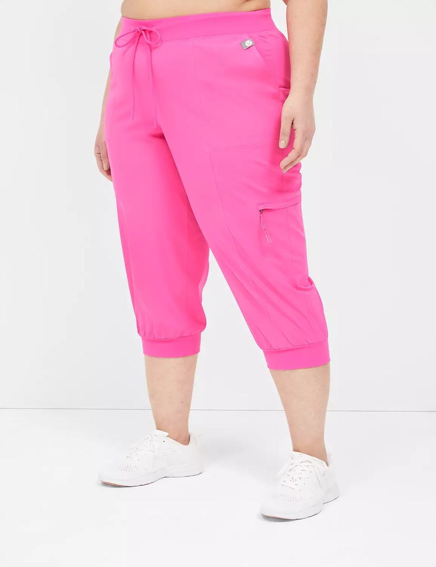 Lane Bryant LIVI Stretch Woven Capri Kadın Jogger Pantolon Açık Pembe | YBL1260CB