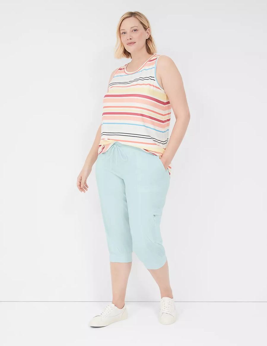 Lane Bryant LIVI Stretch Woven Capri Kadın Jogger Pantolon Açık Yeşil | KMI5936UA