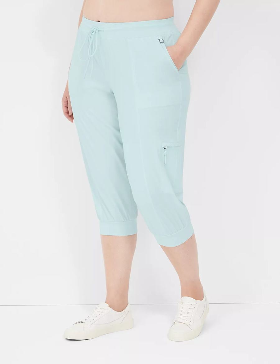 Lane Bryant LIVI Stretch Woven Capri Kadın Jogger Pantolon Açık Yeşil | KMI5936UA