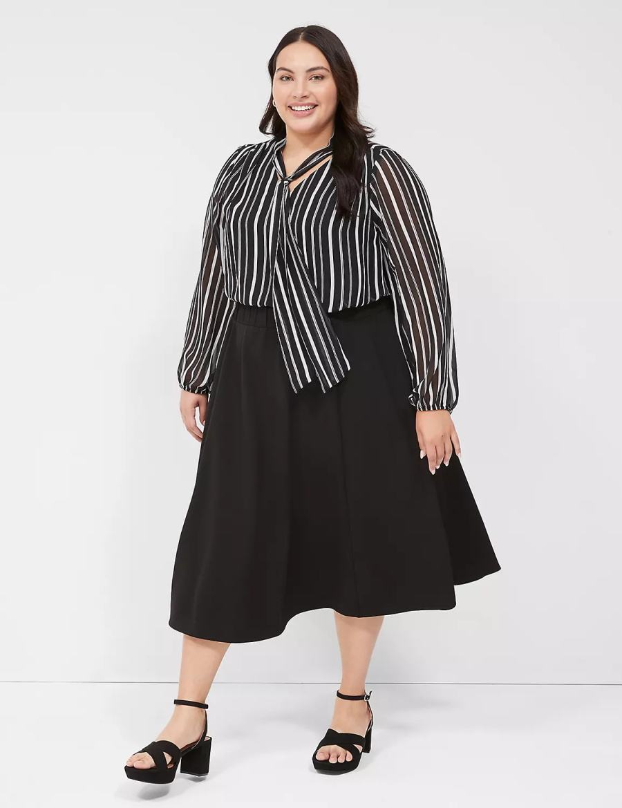 Lane Bryant Lena Kadın Etek Siyah | SZV6466DF