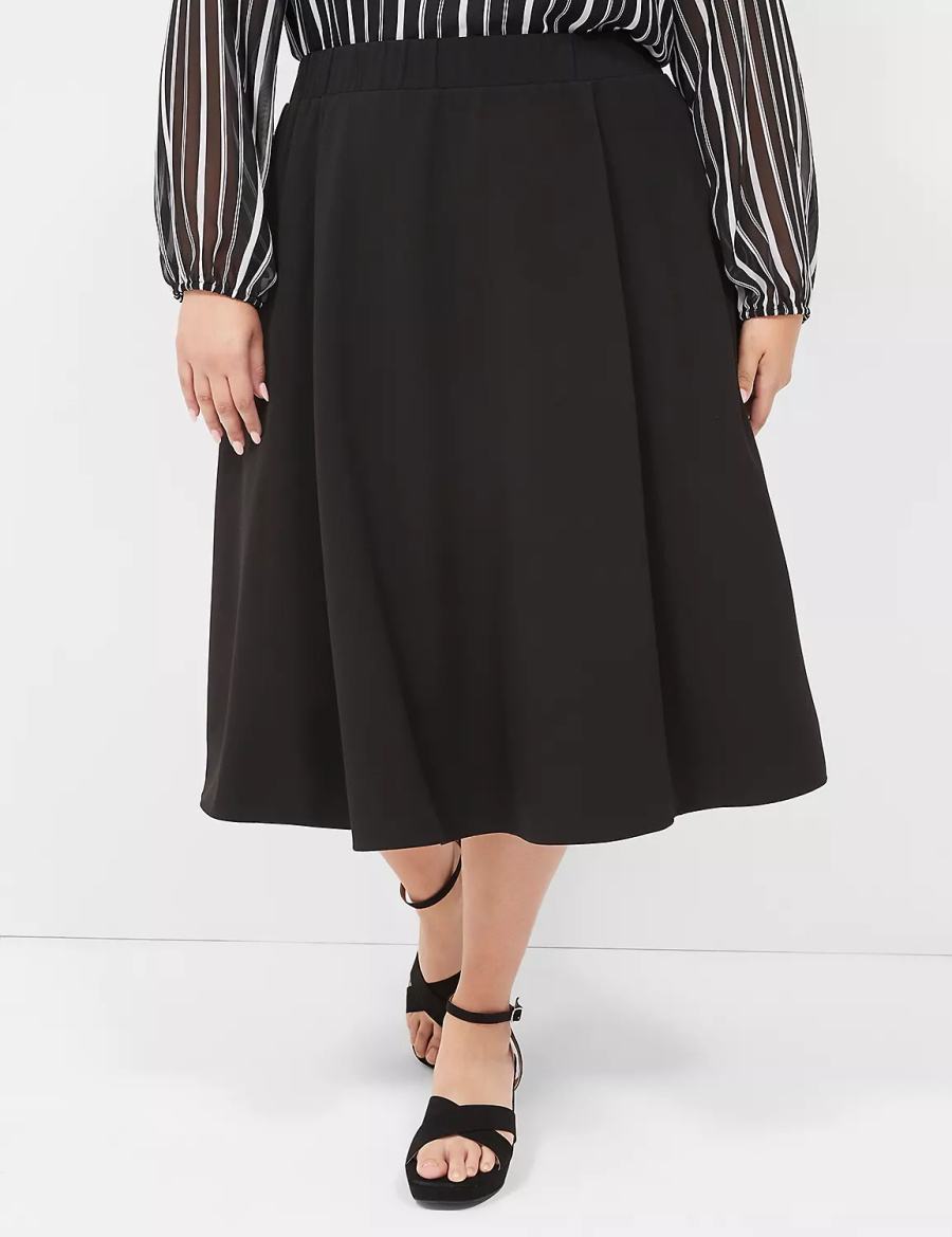 Lane Bryant Lena Kadın Etek Siyah | SZV6466DF