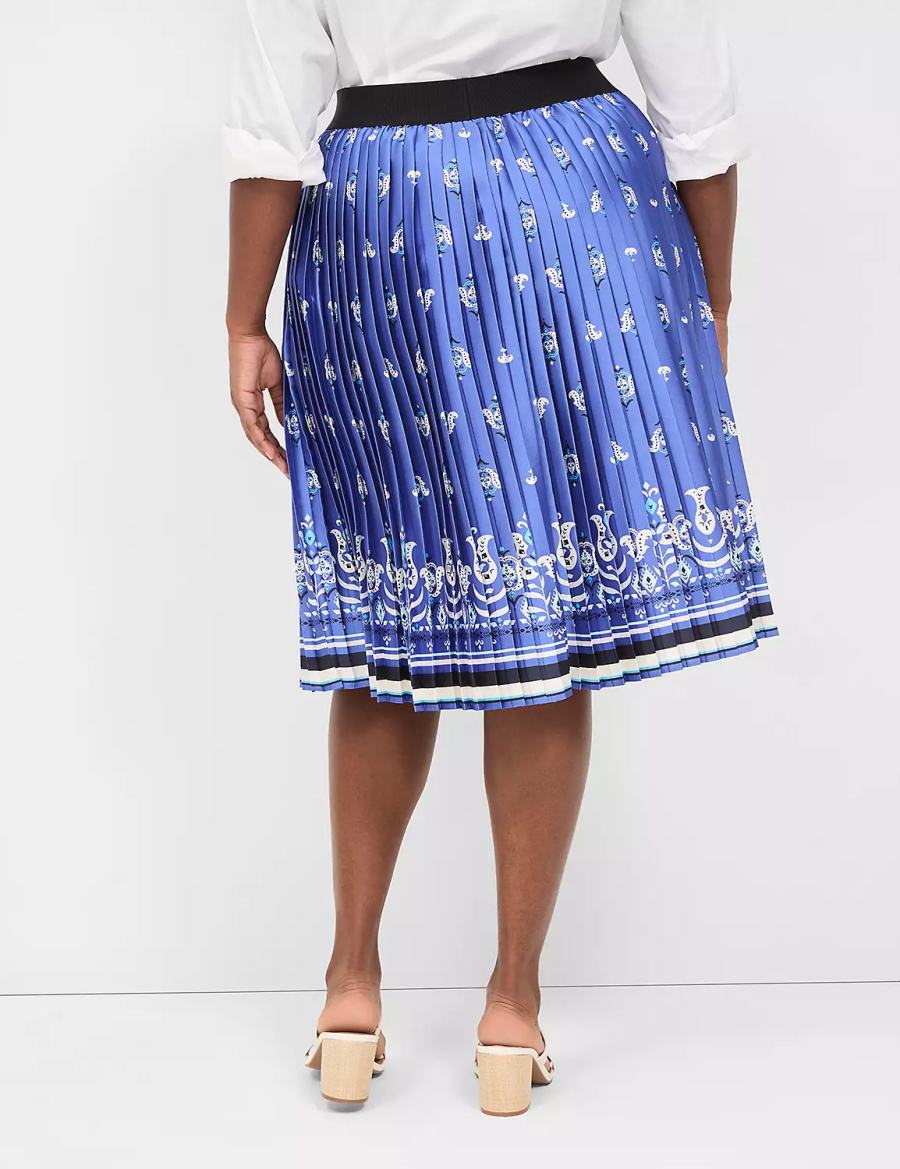 Lane Bryant Pleated Kadın Etek Mavi | ECC8184KE