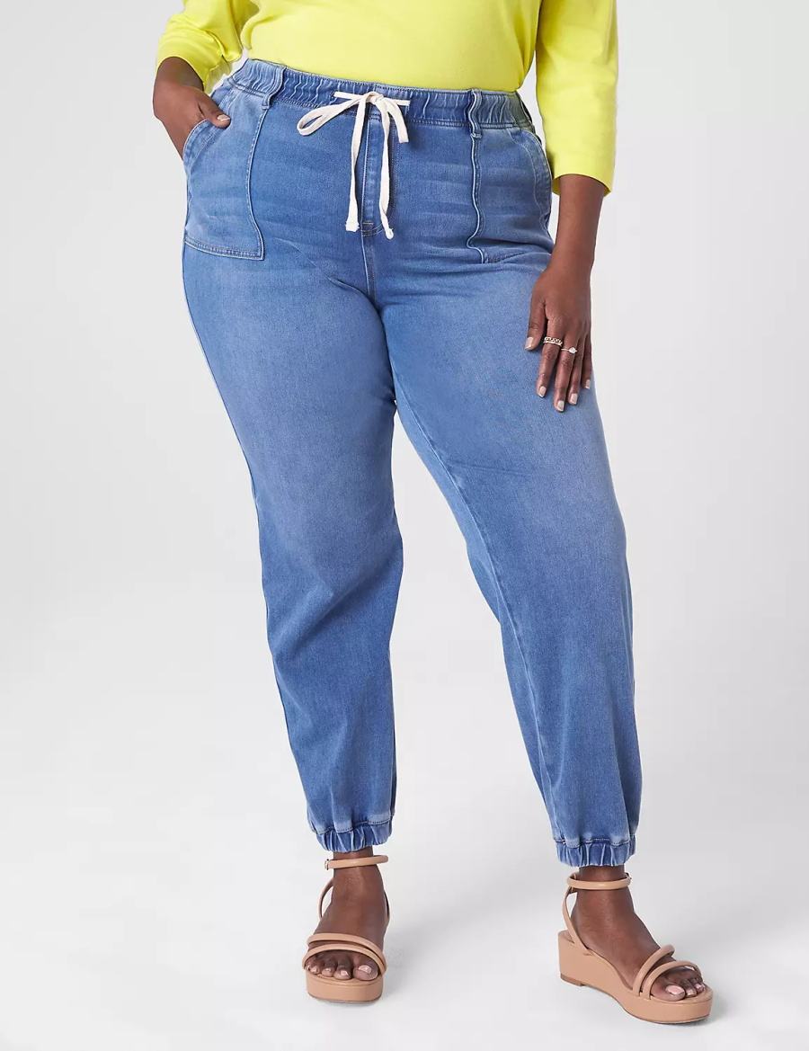 Lane Bryant Pull-On Boyfriend Jogger Kadın Kot Pantolon Mavi | MNP4224ZA