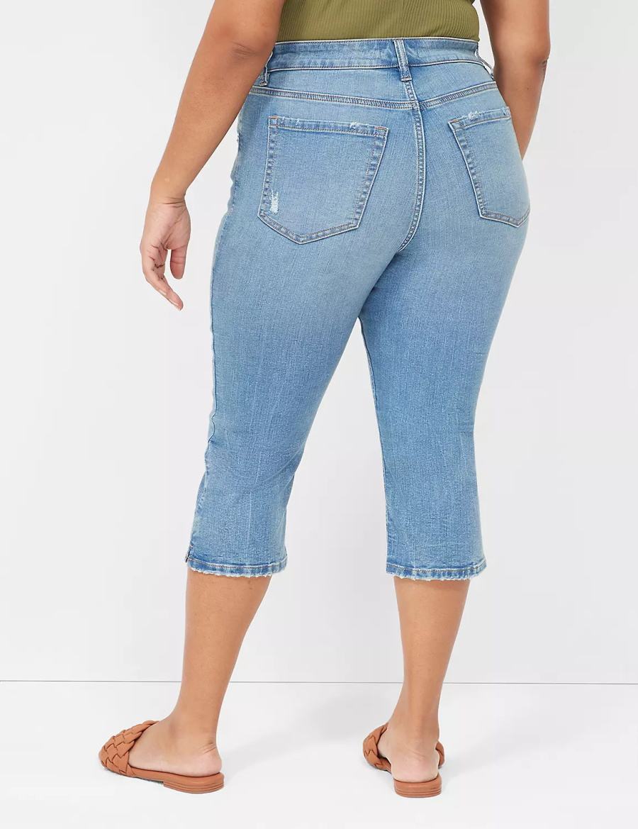 Lane Bryant Signature Fit High-Rise Pedal Kadın Kot Pantolon Mavi | CWU2729XA