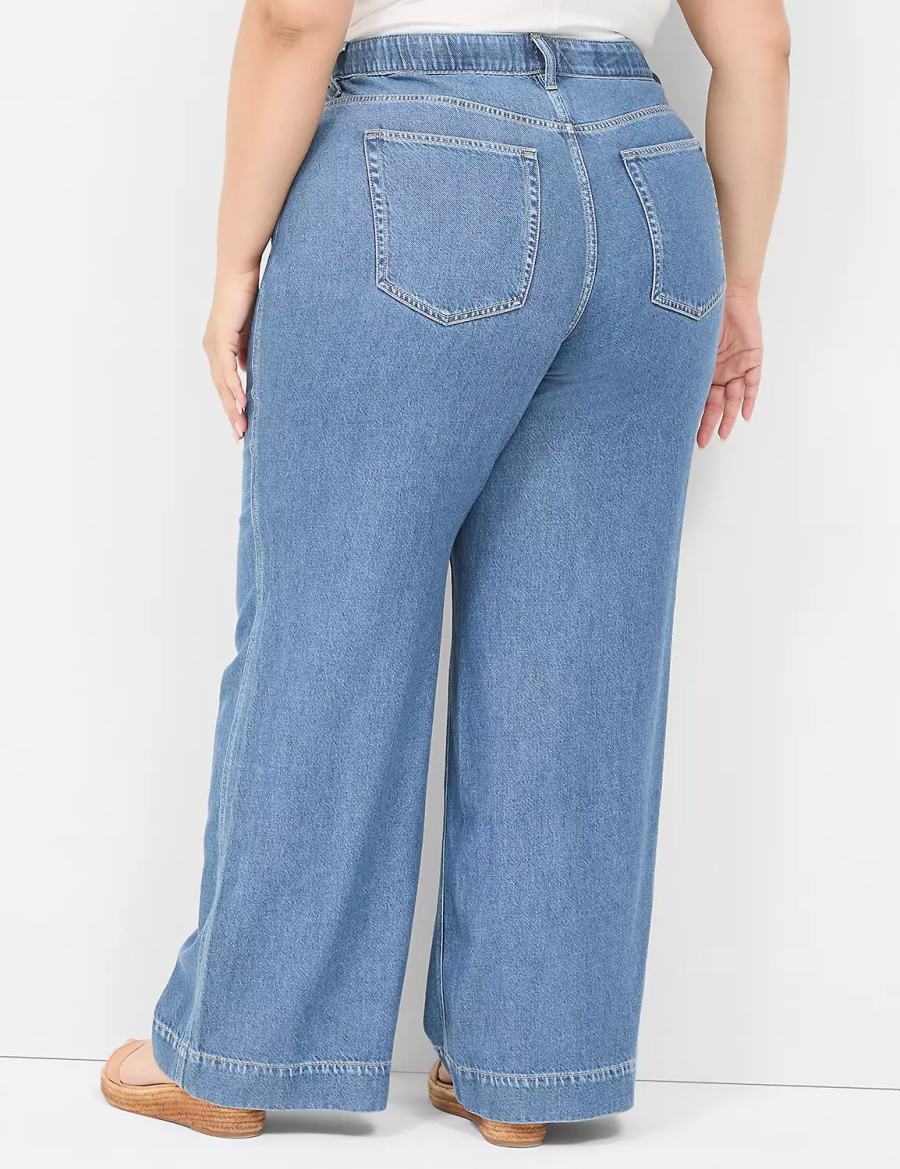 Lane Bryant Slim Wide Leg Kadın Kot Pantolon Mavi | VPP4062BQ