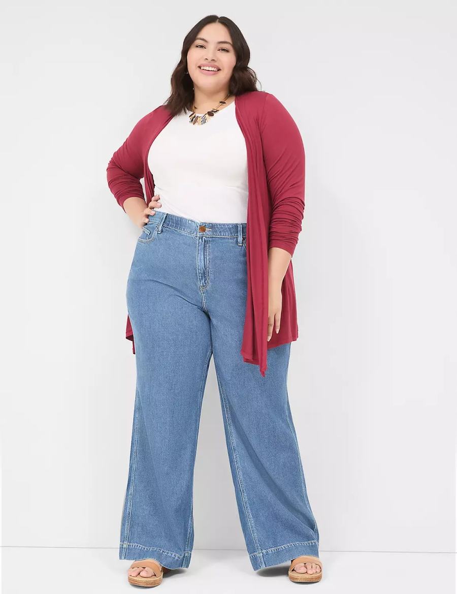 Lane Bryant Slim Wide Leg Kadın Kot Pantolon Mavi | VPP4062BQ