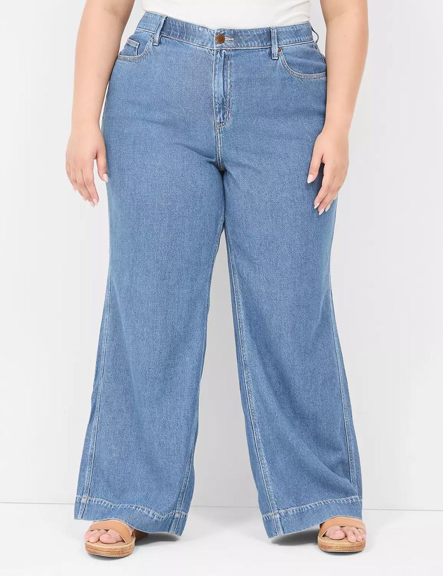 Lane Bryant Slim Wide Leg Kadın Kot Pantolon Mavi | VPP4062BQ