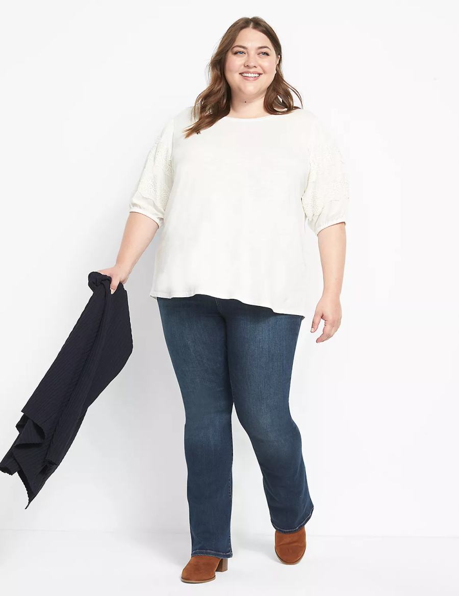 Lane Bryant Straight Fit High-Rise Boot Kadın Kot Pantolon Koyu Mavi | BNH1331MZ