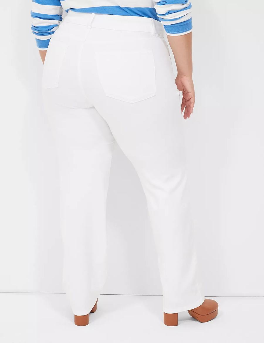 Lane Bryant Tighter Tummy Fit High-Rise Straight Kadın Kot Pantolon Beyaz | ZBW4782AU