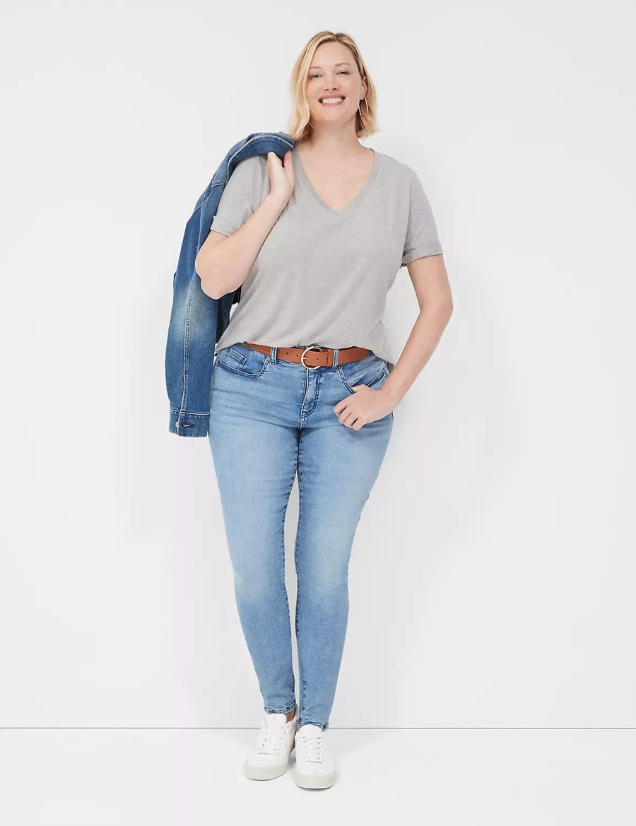 Lane Bryant Tighter Tummy High-Rise Skinny Kadın Kot Pantolon Açık Mavi | IIA2845TX