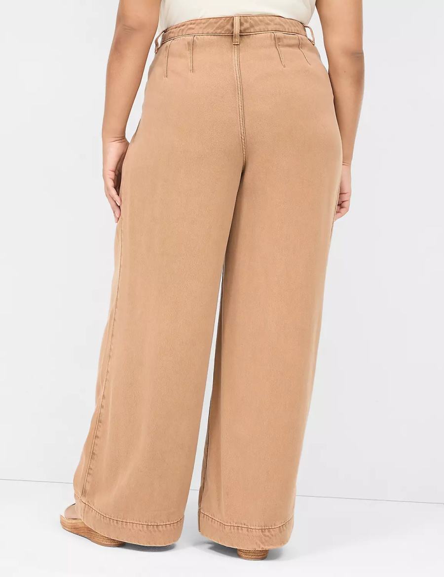 Lane Bryant Wide Leg Trouser Fluid Kadın Kot Pantolon Kahverengi | MEU1585KY